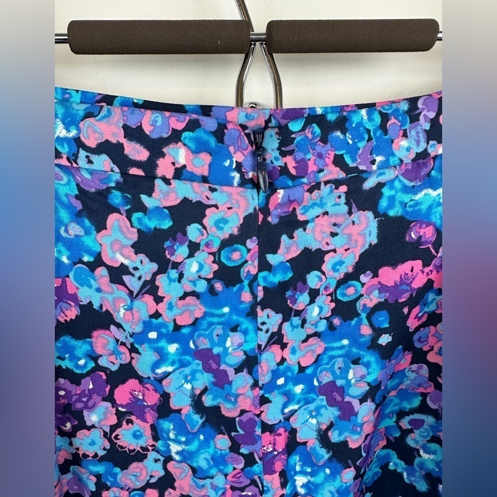 Boden Blue Multi Floral Silky Pencil Skirt Size 10L - Picture 7 of 11